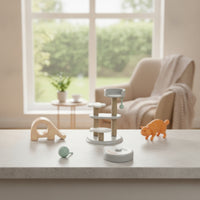 5 Pieces Compact Miniature Pet Scene Sturdy Cat Playset Plastic Pet Playset Safe for Collectors, Desk Decor