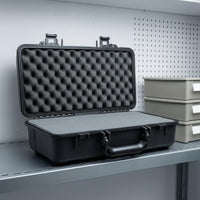 Molded Plastic Safeguarding Storage Case Locking Latches Foam Lined Case Black Portable Equipment Box Heavy Duty