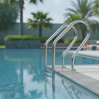 In-Ground Pool Ladder Embedded Stainless Steel Pool Ladder Anti-Slip for Backyard Pools