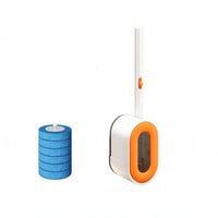 No-Drill Wall-Mounted Toilet Brush 360-Degree Cleaning Replaceable-Head Toilet Brush Compact