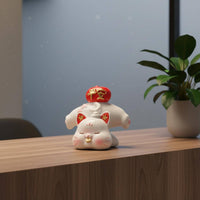 Wealth Symbol Fortunate Feline Statue Prosperity Maneki Neko Figurine Cute Design Fortune Feline Ornament Resin for Office, Entryway