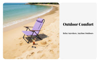 Lightweight Adjustable Reclining Lounger Folds in Seconds Camping Chair No Assembly Required Portable Seating Ergonomic Support for Campers, Beachgoers, Anglers, Beach, Travel, Picnics, Fishing