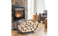 Heavy Duty Firewood Rack with Handle Sturdy Firewood Holder with Handle Space-Saving Metal Log Holder Rust-Resistant for Fireplace, Hearth