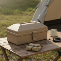 Portable Storage Box with Handle Versatile Portable Cosmetic Case Secure Latch Hard Shell Equipment Case for Journeyers, Campers, Travel, Camping