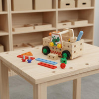 Wooden Screw Truck Wood Material Wooden Construction Truck Easy to Build for Kids