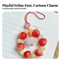 Stylish Design Cat Paw Phone Charm Polished Finish Cat Paw Keychain Charm Lightweight for Women, Men, Outdoor Activities, Concerts, Shopping