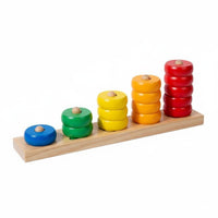 Colorful Circle Stacker Stacking Toy Early Learning Wooden Number Stacker Bright Colors Color Number Sorting Puzzle for Young Children