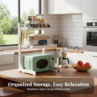 Multi-Functional Extendable Microwave Stand Space Saving Expandable Microwave Stand Stable & Sturdy Kitchen Appliance Shelf Heavy Duty for Home Cooks, Homeowners, Students, Pantry, Garage, Office