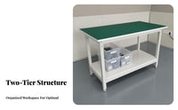 Anti Workbench Versatile Double Layer Work Table Sturdy Assembly Packing Table for Electronics Technicians, Tradespeople, Job Site, Garage