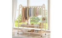 Multi-Tier Arched Garment Rack Heavy Duty Garment Rack with Shelves Sturdy Freestanding Clothes Hanger Stable for Balcony, Bedroom, Laundry Room, Entryway