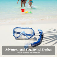 Anti-Fog Kids Snorkel Set Leak-Proof children's Diving Mask and Snorkel No Leaking for Junior, Beginners, Swimming, Beach, Vacation