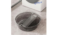 Laundry Basin with Washboard Integrated Laundry Washboard Basin Washbasin Plastic Tub Round for Bathroom, Dorm Room