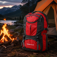 Red Large Capacity Travel Backpack Hiking Camping Bag Unisex for Extended Trips