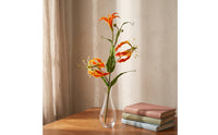 Lifelike Artificial Gloriosa Realistic Gloriosa Lily Stem Slender Fake Flower with Buds Bendable for Florists, Home Decor