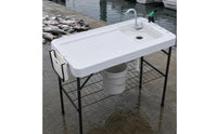Folding Fishes Cleaning Table Wire Rack Fishes Cleaning Table Open Storage Shelf Outdoor Utility