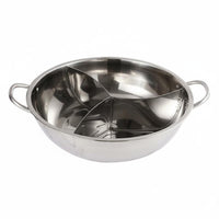Double Handle 3-Section Hot Pot Fast Heat Conduction Kitchen Cookware for Family Gathering