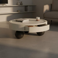 2 Pieces Minimalist Design Modern Coffee Table Set with Storage Designer Aesthetic Accent Furniture Creative Shape for Living Room