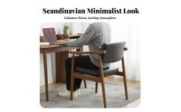 Nordic Design Upholstered Wooden Dining Chair Solid Wood Frame Armchair Minimalist Aesthetic Indoor Seating High-Density Foam Cushion for Office Workers, Homeowners, Interior Decorators, Meeting Room, Coffee Shop, Reading Nook, Bedroom