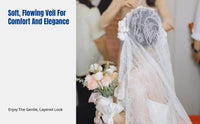Bridal Veil, Soft Mesh Lace Headpiece, Half-Cover Wedding Accessory, Elegant New Design, Photoshoot Prop