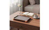 Jewelry Tray with Slots Wood-Grain Jewelry Display Tray Tabletop for Dresser