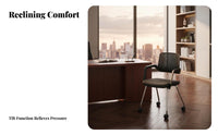 Breathable Backrest Wheeled Armchair with Perforated Back Effortless-rollingRolling Casters Wheeled Task Chair Ergonomic Design Office Furniture Padded Seat for Employees, Conference Attendees, Home Workers, Training Room, Workplace