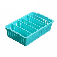 Multi-Compartment Hollowed-perforated Rectangular container long-finaling Storage Basket Lightweight Desktop Organizer Stackable Design for Home Organizers, Office Workers, Homemakers, Kitchen, School, Dorm Room, Bathroom