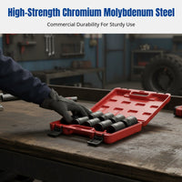 Heavy Duty Impact Socket Set, Air-Powered Extended Socket Head, Polished Molybdenum Steel, Wheel Shaft Removal, Mechanical Repair