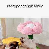 Cat Tree Condo with Flower Mushroom Sisal Scratching Post