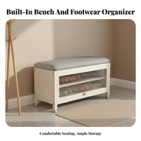 Space-Saving Entryway Shoe Bench Multi-Functional Shoe Storage Cabinet with Seat Large Capacity Sturdy Construction for Apartment Dwellers, Families, Homeowners, Hallway, Bedroom, Living Room, Closet