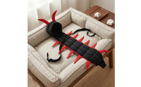 Polyester Centipede Cat Costume Red Trim Padded Cat Costume Quilted Devil Cape Cloak Black for Outdoor Dressing Up