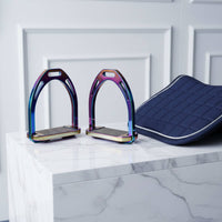 Horse Riding Stirrups Polished Surface Aluminum Riding Foot Support Heavy Duty Equestrian Gear for Training, Competition