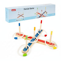 Rope Rings Peg Hoop Game Colored Strips Wooden Hoop Toss Board for Children