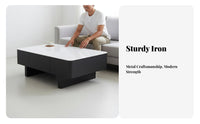 Rectangular Table with Drawers Minimalist Aesthetic Storage Coffee Table Modern Aesthetic Living Room Furniture for Apartment Dwellers, Families