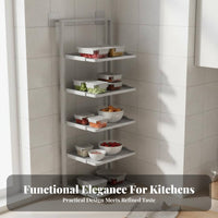 Drillwithout Drilling Foldable Multi-Tier Holder Wall-Mountable Seasoning Storage Rack Space-Saving Kitchen Organizer Easy Installation for Renters, Apartment Dwellers, Homeowners, Pantry, Countertop