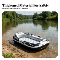 Inflatable Fishing Boat Thickened Material Heavy Duty Inflatable Boat Wear-Resistant Foldable Dinghy for Anglers, Fishers, Lakes, Beach, Camping Trips