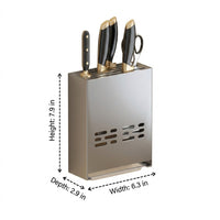 Chopstick Holder and Wall-Mounted Organizer with 3 Compartments, Stainless Steel Spoon Holder and Knife Holder with Hooks for Modern Kitchens