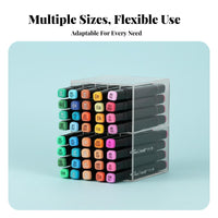 Multi-Slot Marker Rack Clear View Multi-Compartment Holder Space-Saving