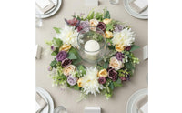 European Design Artificial Flower Garland Wreath Lifelike Flowers Flower Wreath Romantic Look Floral Hoop Garland Ready to Hang for Wedding