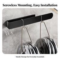 Drilldrillless Installation Adhesive Single Bar Holder Easy to Install Towel Hanger Space-Saving Bathroom Fixture Minimalist Design for Renters, Homeowners, Laundry Room, Kitchen, Closet, Entryway