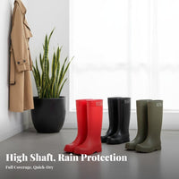 Women's Knee High Rain Boots Height Increasing Sole Tall Rain Boots Fashionable Design Women's Rain Boots for Outdoor, Commuting, Gardening