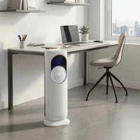 Touch Buttons Mesh Grille Fan Cylindrical Body Freestanding Air Cooler Fan