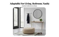 Upholstered Entryway Stool Italian-Inspired Design Capsule-Shaped Stool Cushioned Seat Sturdy Frame for Adults, Women, Hallway