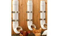 3 Pieces PVC tube Hanging Chicken Feeder Heavy Duty Chicken Feeder with Elbow Wear-Resistant for Owners