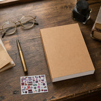 A5 Thick Kraft Paper Notebook Blank Lined White Paper Sketchbook Journal for Students