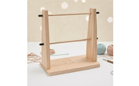 Rotating Yarn Holder Natural Wood Finish Wooden Yarn Holder Needlework Organizer Open-Frame