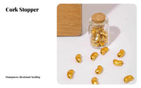 Gold Bean Storage Bottle Miniature Size Mini Glass Bottle with Cork Small Transparent Vial Creative Savings System