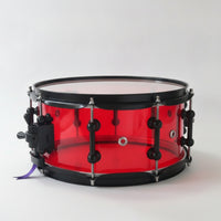 Acrylic Snare Drum Transparent Snare Drum with Metal Hoops Polished Bottom Hoop for Rehearsal