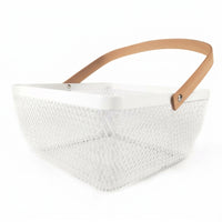 Kitchen Storage Baskets for Shelves with Handle, Metal Wire Fruit for Pantry Organisation, Shallow Design for Easy Access