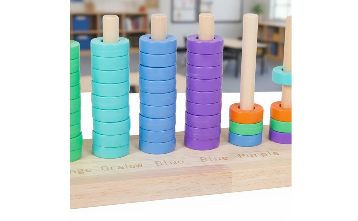 70 Pieces Rainbow Stacking Rings Color Recognition Circle Stacking Toy Fine Motor Skills Rainbow Stacker for Preschoolers, Kindergarten