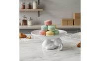 Easter Decor Rabbit Cake Stand Modern Design Bunny Cake Stand Easy to Clean Ceramic Rabbit Pedestal Plate Ideal Gift for Parties